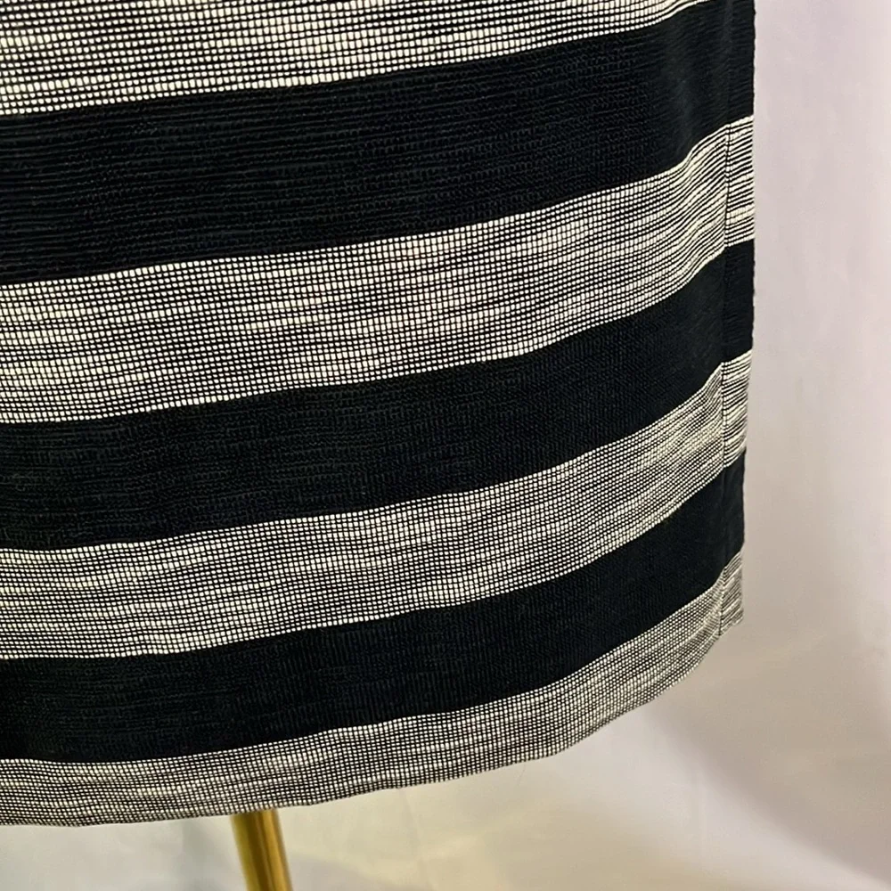 J. Crew Factory Black & Cream Striped Pencil Skirt